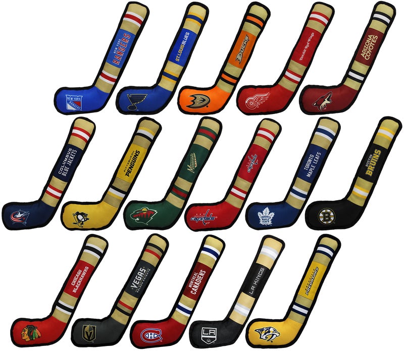 Pets First Dog Toy Tough Nylon with Inner Squeaker Licensed by NHL Chicago Blackhawks Hockey Stick Toy for Dogs & Cats. Play Hockey with Your Pet with This Licensed Dog Tough Toy - Image 5